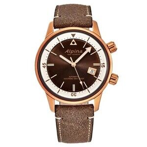 Alpina Men's 'Seastrong' Diver Heritage Brown Dial Bronze